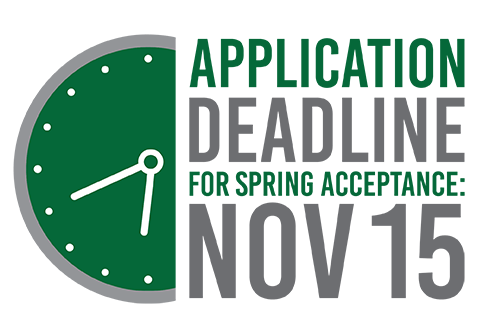 Application deadline for spring acceptance: November 15