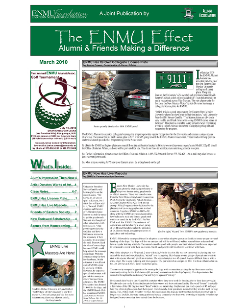Cover of ENMU Effect for March 2010