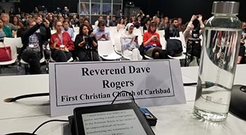 dave rogers name badge at panel