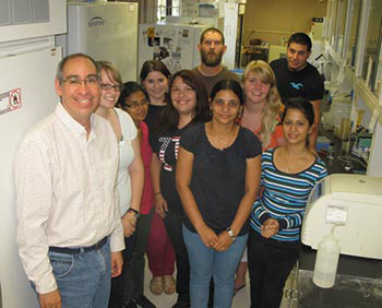 varela with students in lab