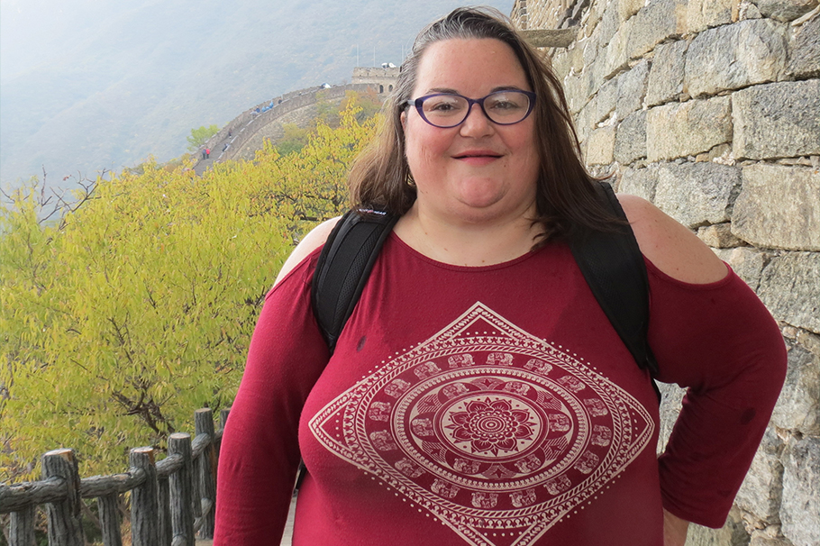 Jill Hurley at the Great Wall of China.