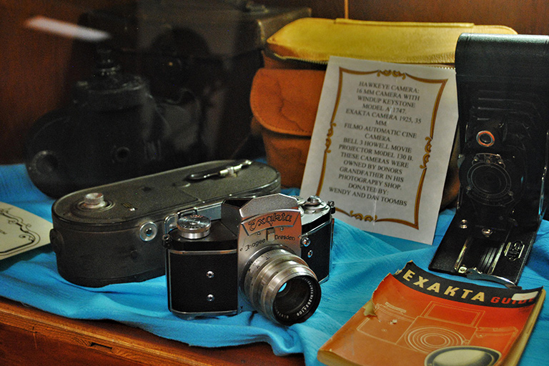 Camera display at Roosevelt County Museum
