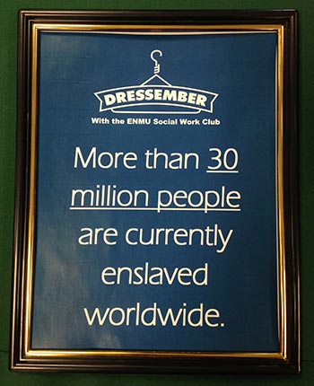 dressember sign with information