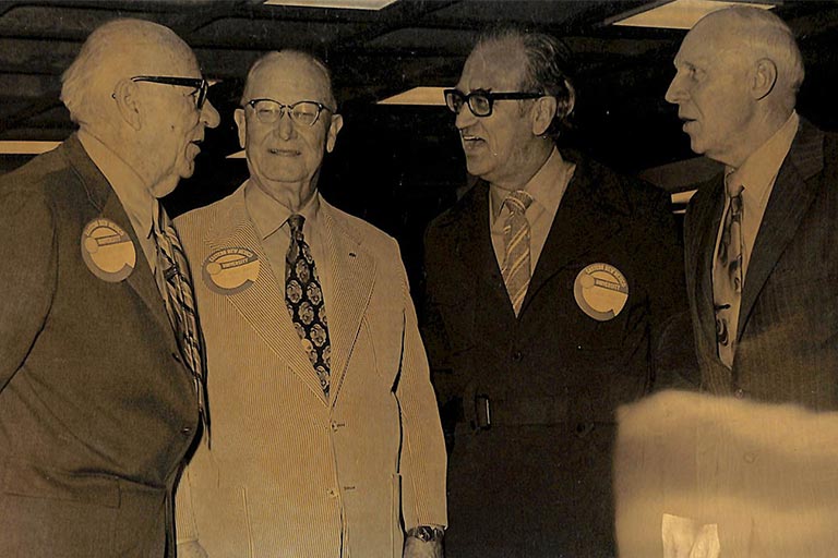 Former presidents of ENMU (from left): Donald McKay, Floyd Golden, Donald Moyer and Charles Meister.