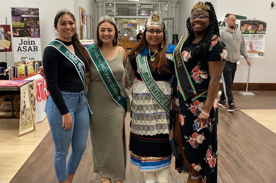 ENMU's Black Excellence 2020-21 Sinnette Wafer (right) with other ENMU Royalty on Royalty Day.