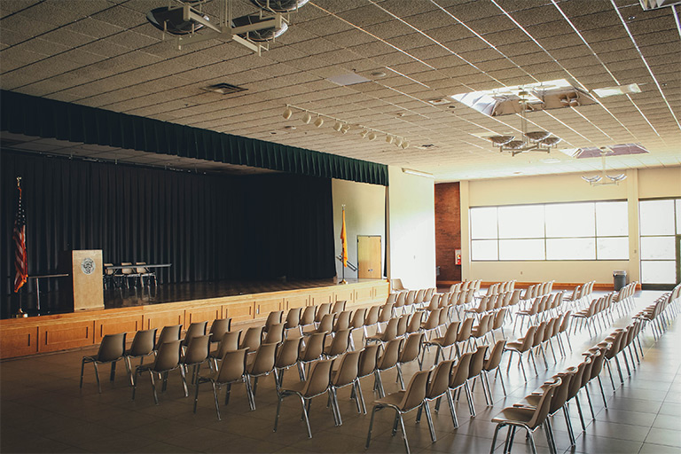 campus union ballroom seating side view