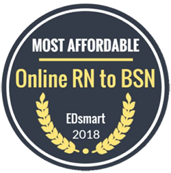 #28 in the Nation for most affordable online RN to BSN programs, 2018