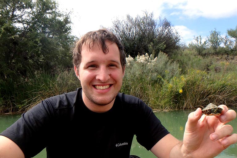 Andrew Letter holding a Western River Cooter