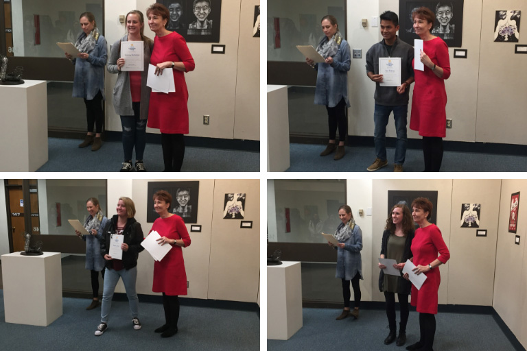 ENMU students receiving awards. Top Left: Trenna Mckinley, Top Right: Van Thang, Bottom Left: Kynzie Amarilla, Bottom Right: Raven Lente.