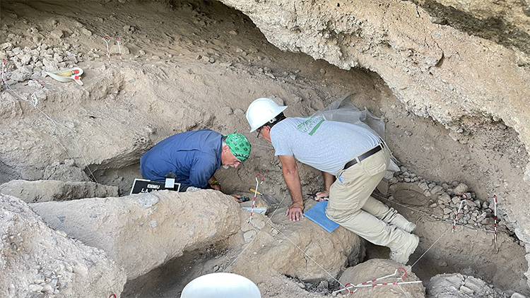 dr stokes at mares rockshelter site