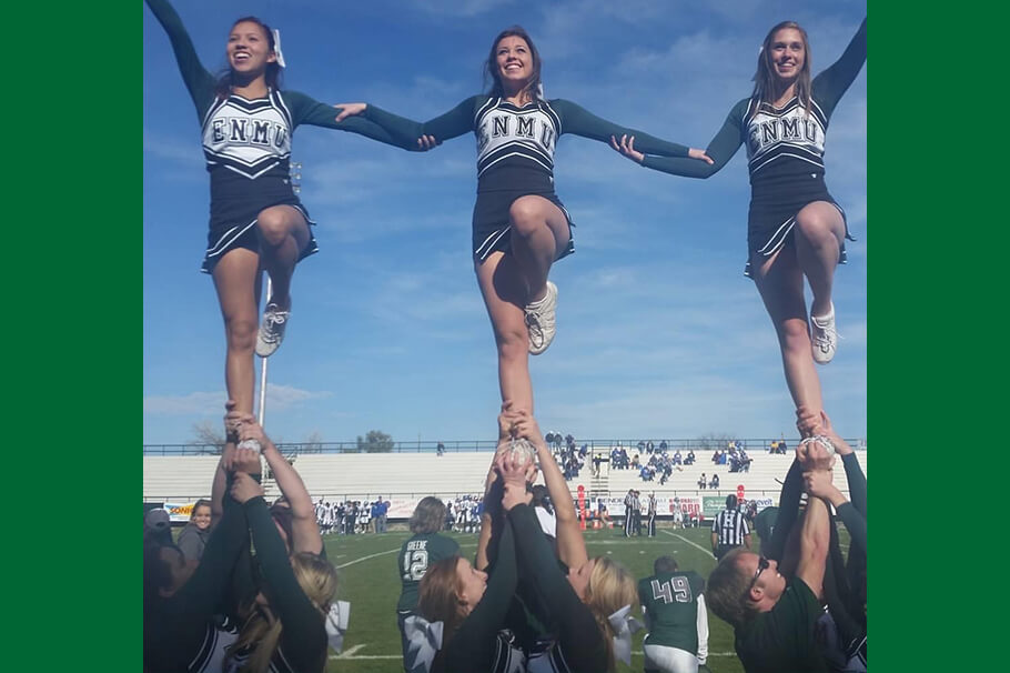 Emilee Gallivan, center, as part of the ENMU Spirit Squad.