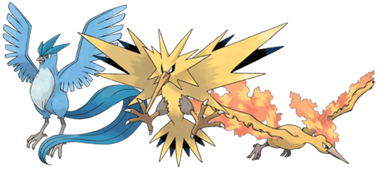 Three Birds Zapdos, Moltres and Articuno, Pokemon PATCH