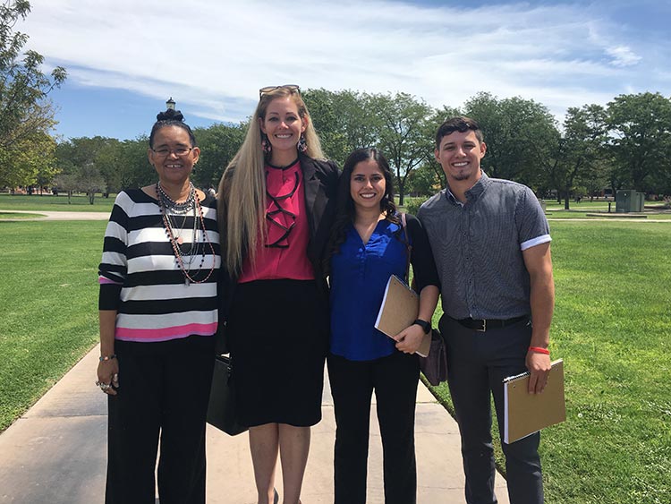 sanders with students