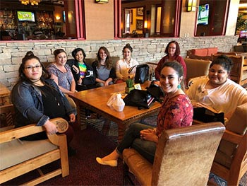 social work students and faculty on break at conference