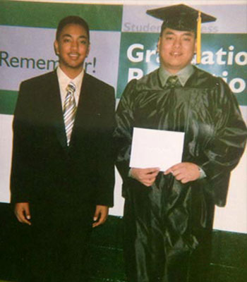 chris with brother at graduation