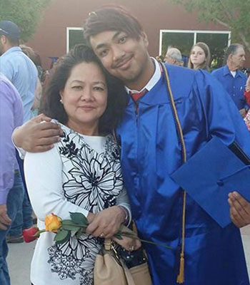 chris with mom at graduation