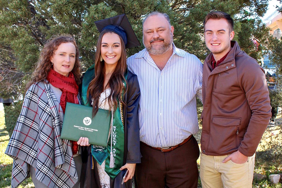 Courtney Pitman with her family.