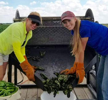 evelyn and daughter roasting chile