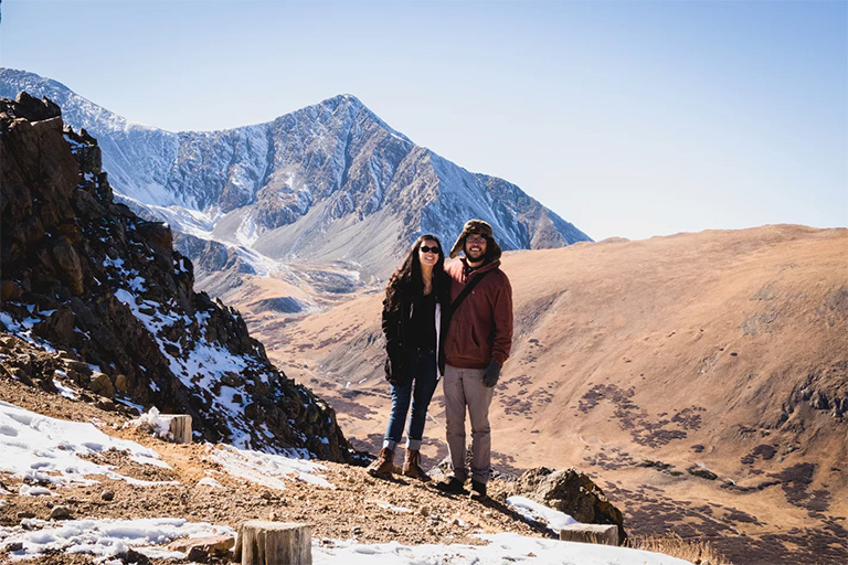 Greyhound grads Geovanny "Geo" Lujan and Jennifer Sedillo visit Guanella Pass in Colorado