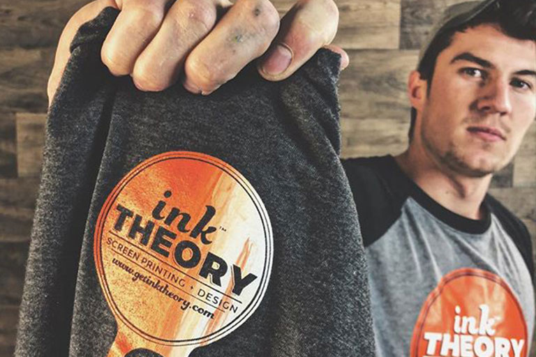 Greyhound Grad Austin Patterson, pictured here, recently started a t-shirt company called Ink Theory with his business partner, Austin Wade.