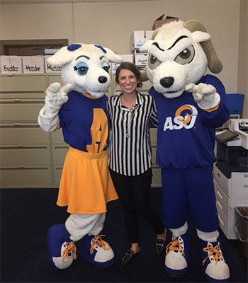 michelle miller with mascots