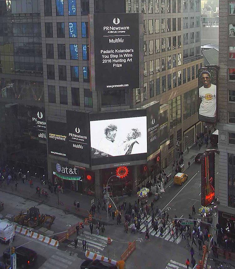 padaric art featured in time square