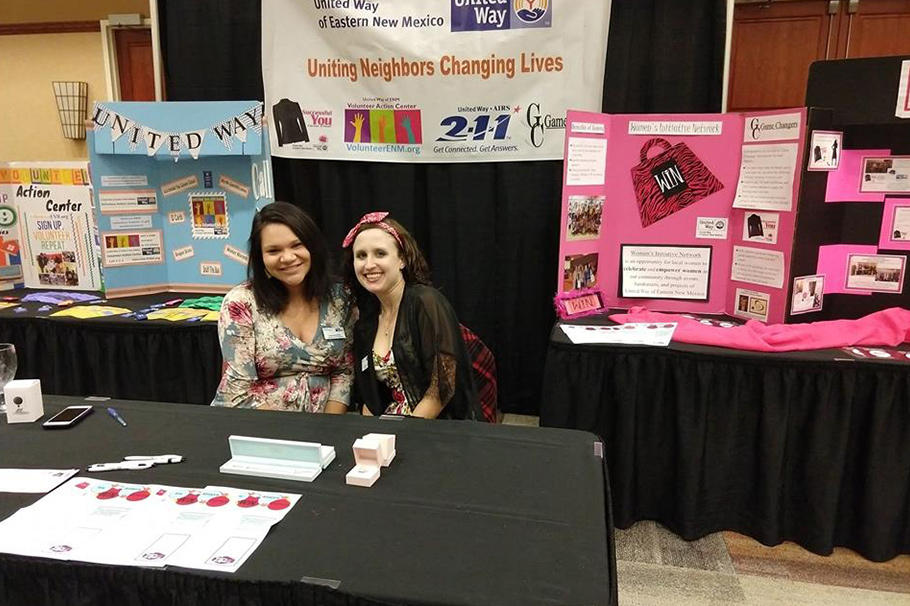 Sarah Navarrette, left, promotes the United Way of Eastern New Mexico's programs.