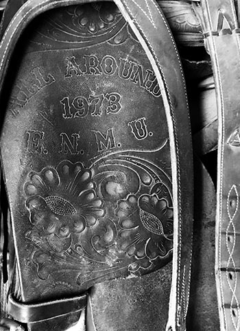 Tim ENMU all around saddle for intramural rodeo