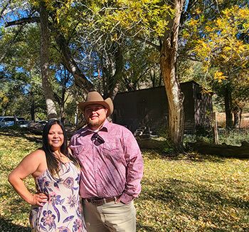 zach and sara outside