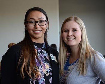 career fair students cheyene and leslie