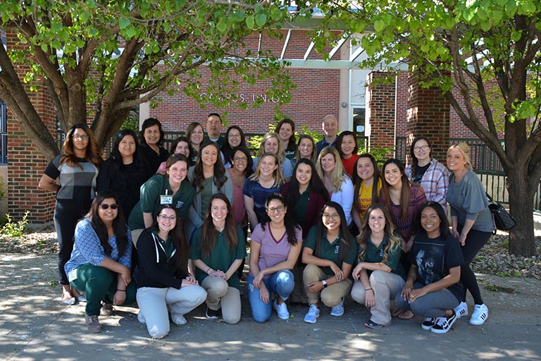The Spring 2018 CDIS Cohort, a group of students selected for the ENMU Communicative Disorders graduate program. Carley Graham (pictured second from the left in the second row) shares her tips on how to apply for graduate school.