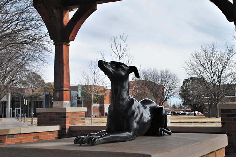 E N M U Greyhound Statue
