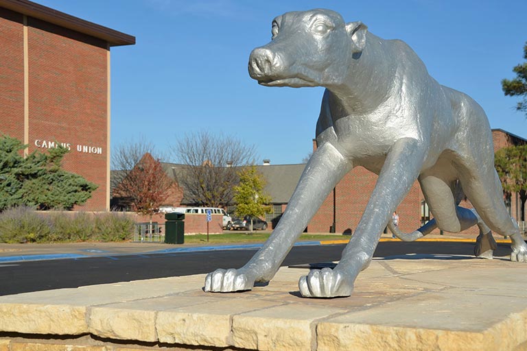 ENMU Greyhound Statue