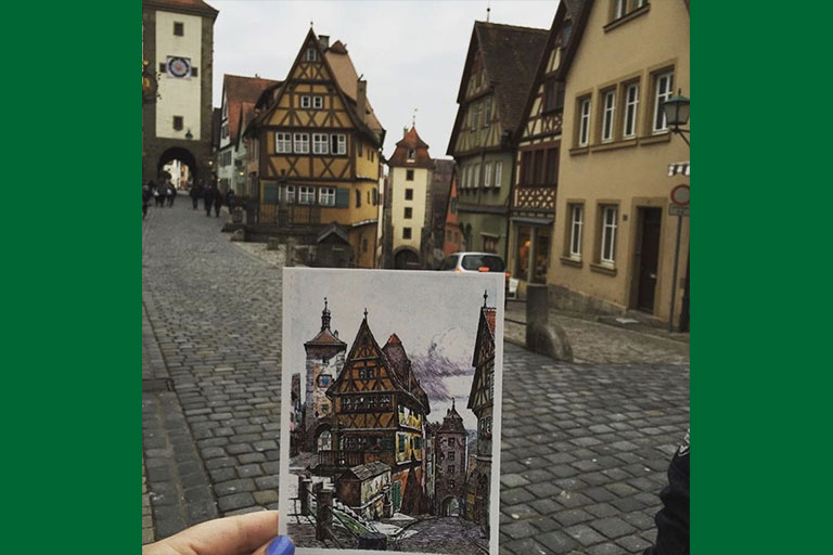 Carley Graham, a graduate student at ENMU, discusses her experience studying abroad. In this photo, she visited Rothenburg, Germany.