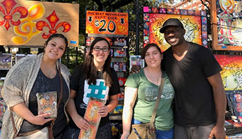 enmu students with artist