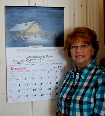 gayle walker with calendar painting