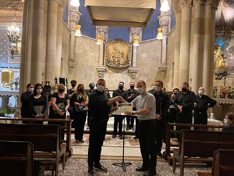 mass in the crypt of la sagrada familia in barcelona