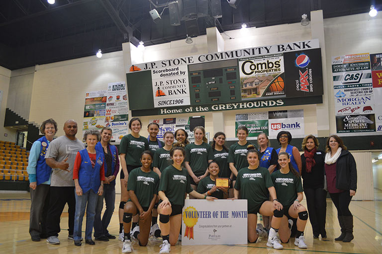 The ENMU volleyball team receiving the 