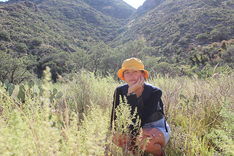 Ellis Blackstone hiking in Carlsbad, New Mexico.