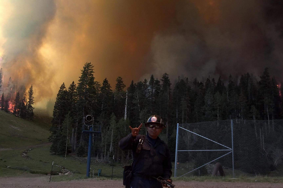 Isaiah Spitty fighting the Little Bear Fire in 2012.