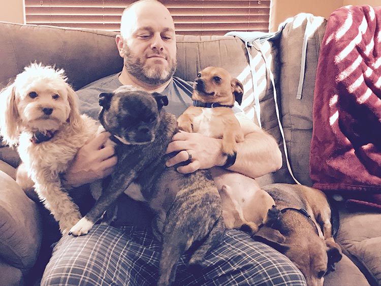 jason with his dogs