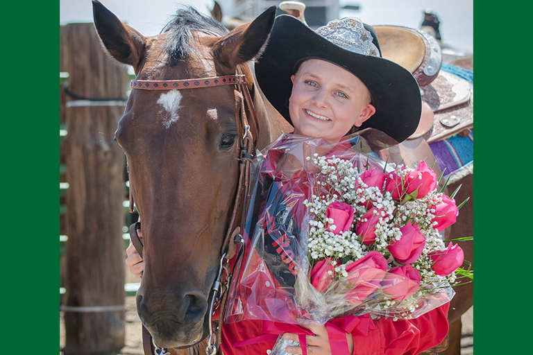 Kelsey Decker and her horse Dulcie during the Los Alamos County Rodeo.