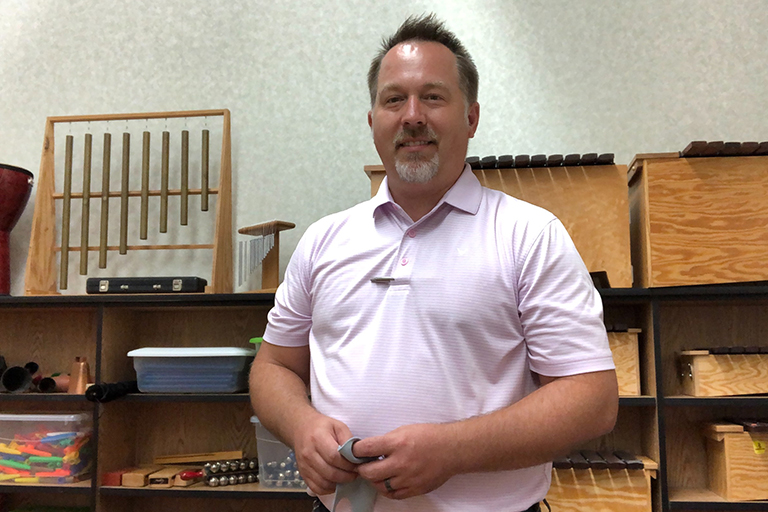 Kevin D. Baggerly at Central Elementary School in Artesia, New Mexico, as a long-term substitute teacher.