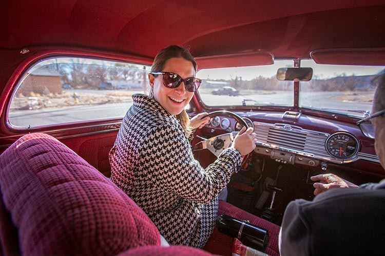 laura in car