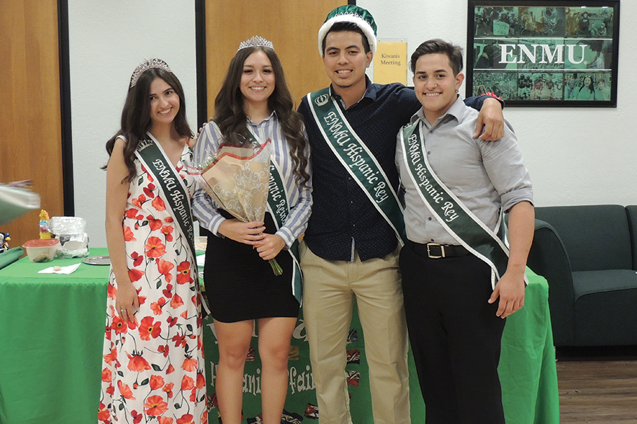 (L-R) Aida Munoz, 2018-19 Hispanic Reina; Veronica Burrola, 2019-20 Hispanic Reina; Isaiah Mejia, 2019-20 Hispanic Rey; Jonathan Renteria, 2018-19 Hispanic Rey.