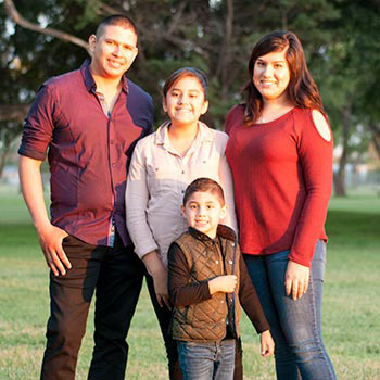 selene with husband and children