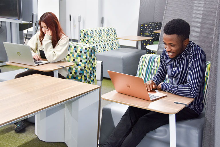 Students on their laptops