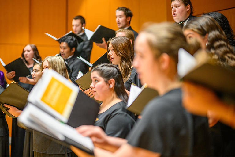 choir students singing