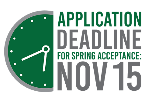 Application deadline for spring acceptance: November 15