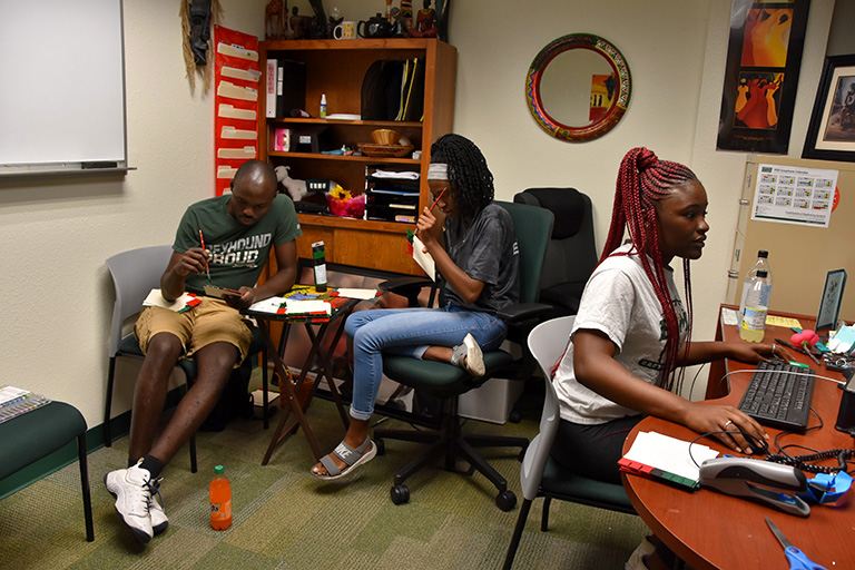 students studying